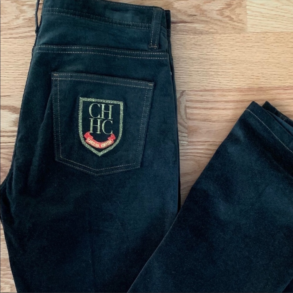 Carolina Herrera dark green Velvet jeans size 10